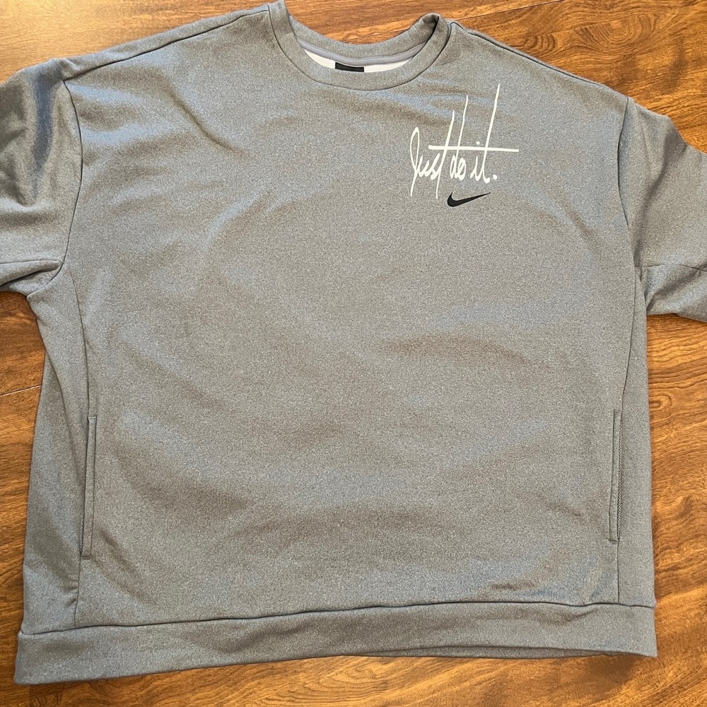 Nike Just Do It Gray Sweatshirt Crewneck Long Sleeve Size XL